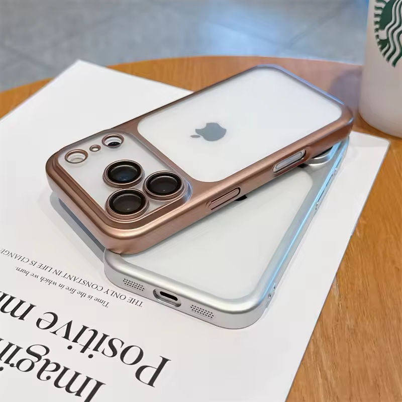Luxury Electroplated Frame Fingerprint-Resistant Frosted Case for iPhone