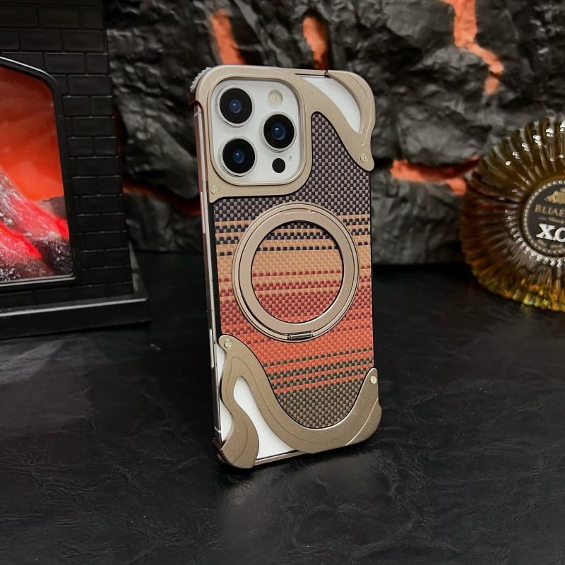 Frameless Carbon Fiber Magnetic Ring Holder Shockproof Cover