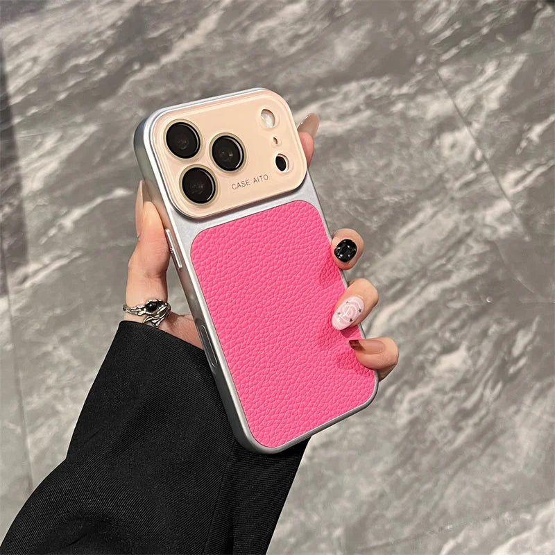 Luxury Lichee Pattern Leather Phone Case for iPhone