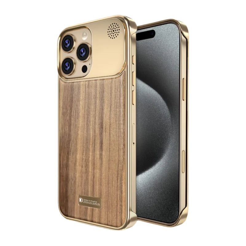 Luxury Frameless Walnut Magnetic Mobile Phone Cases for iPhone