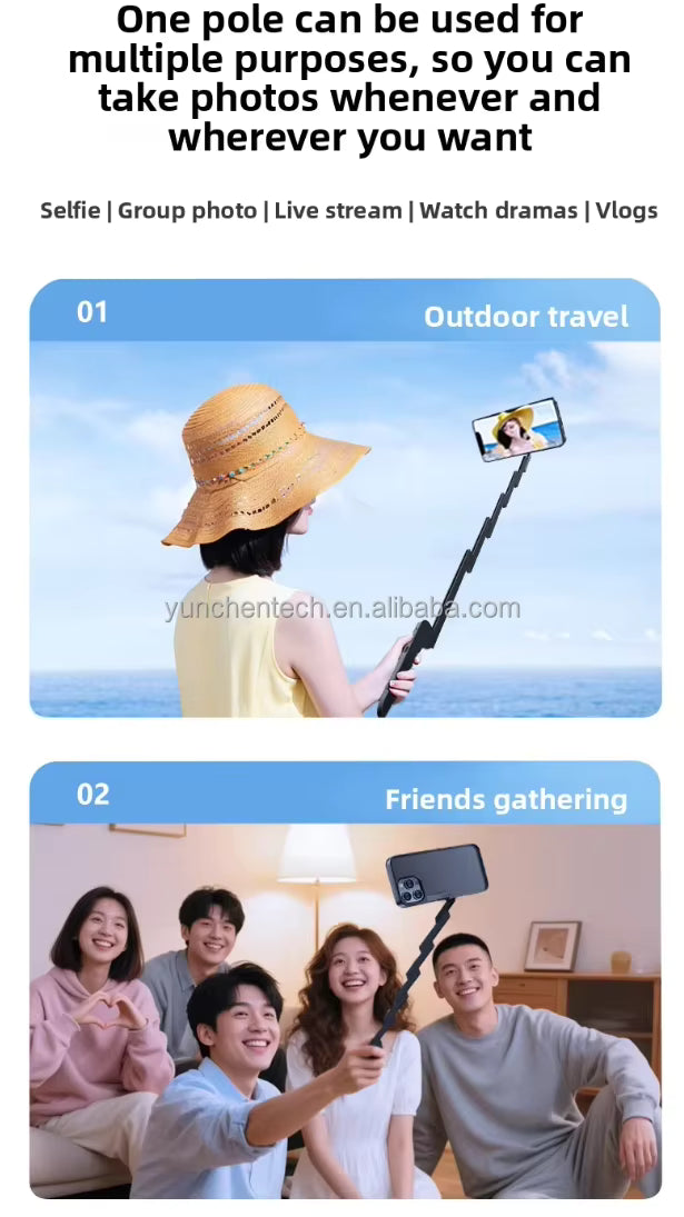 SnapCase 3-in-1 Smart Phone Case – Bluetooth Selfie Stick with Remote Control