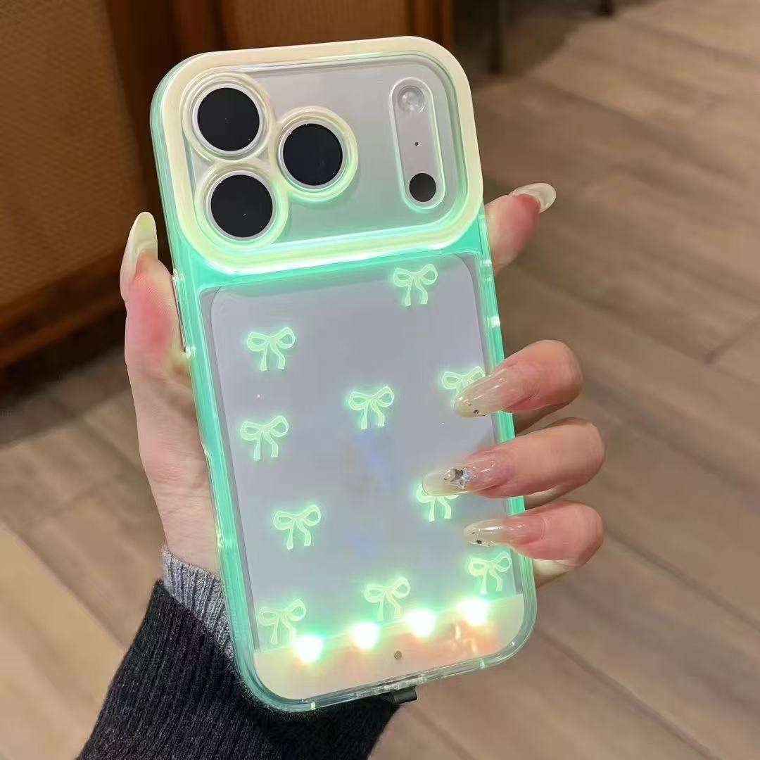 GlowBow Sound Reactive Case – Flashing Bowknot Shockproof Cover for iPhone