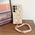 Women Design With Phone Chain Artificial Leather CellPhone Cases for Samsung