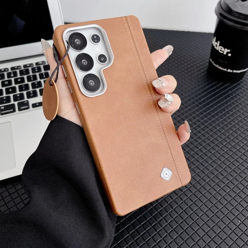 Business PU Leather Magnetic Phone Case for Samsung S24 S25 Ultra