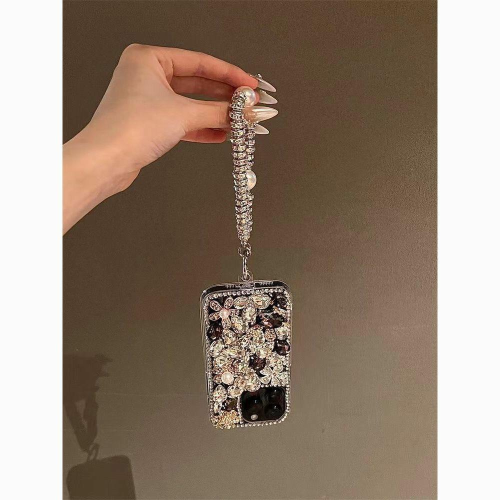 Luxury Bling Rhinestone Flower Protective Case for iPhone
