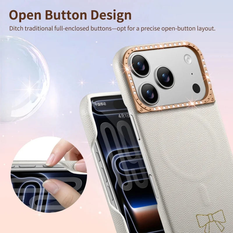 Fashion Magnetic PU Leather Girl Phone Cases for iPhone