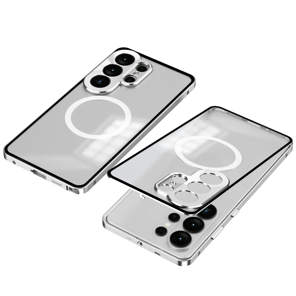 Frosted Magnetic Case Metal Frame Aluminum Alloy Bumper Buckle Matte Case