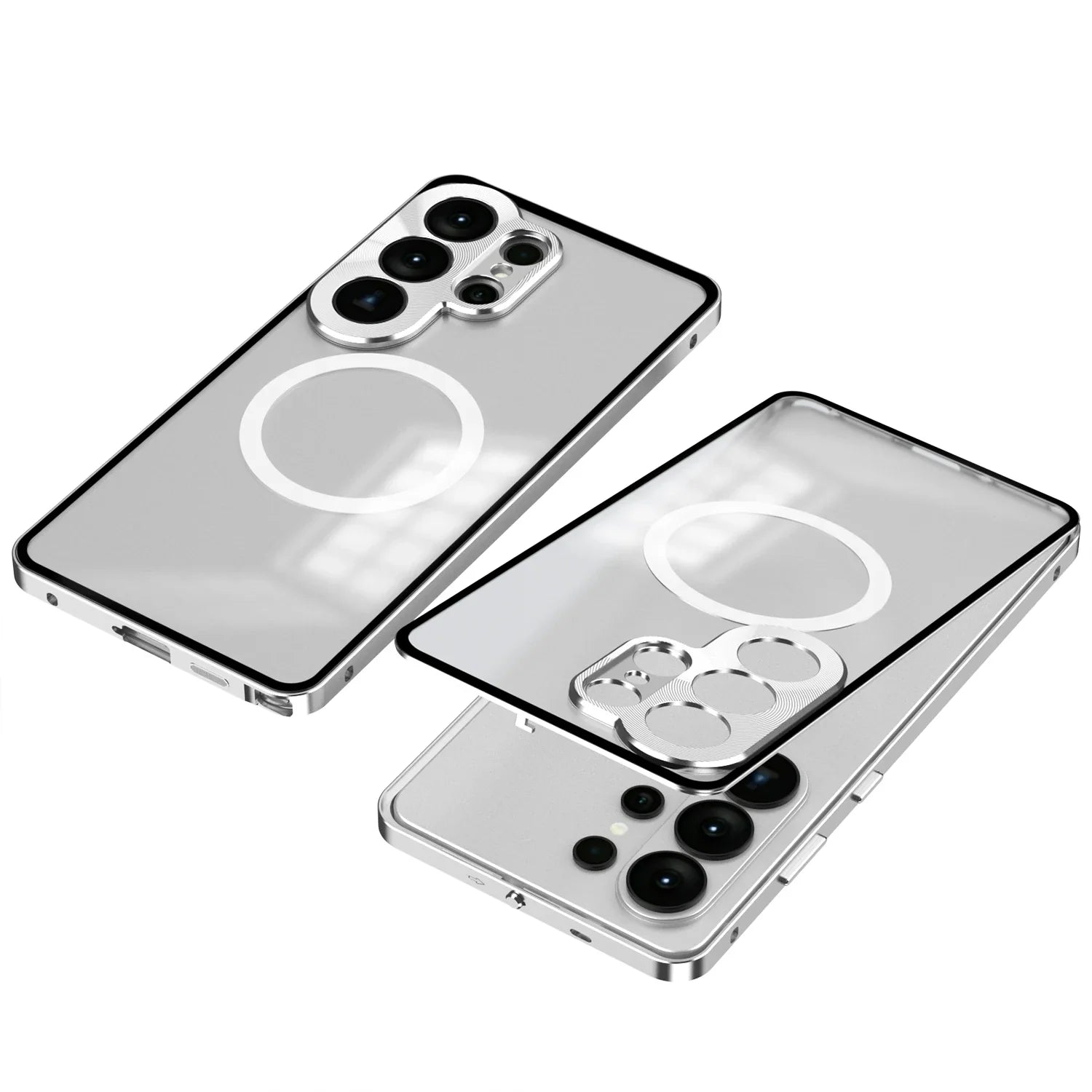 Frosted Magnetic Case Metal Frame Aluminum Alloy Bumper Buckle Matte Case