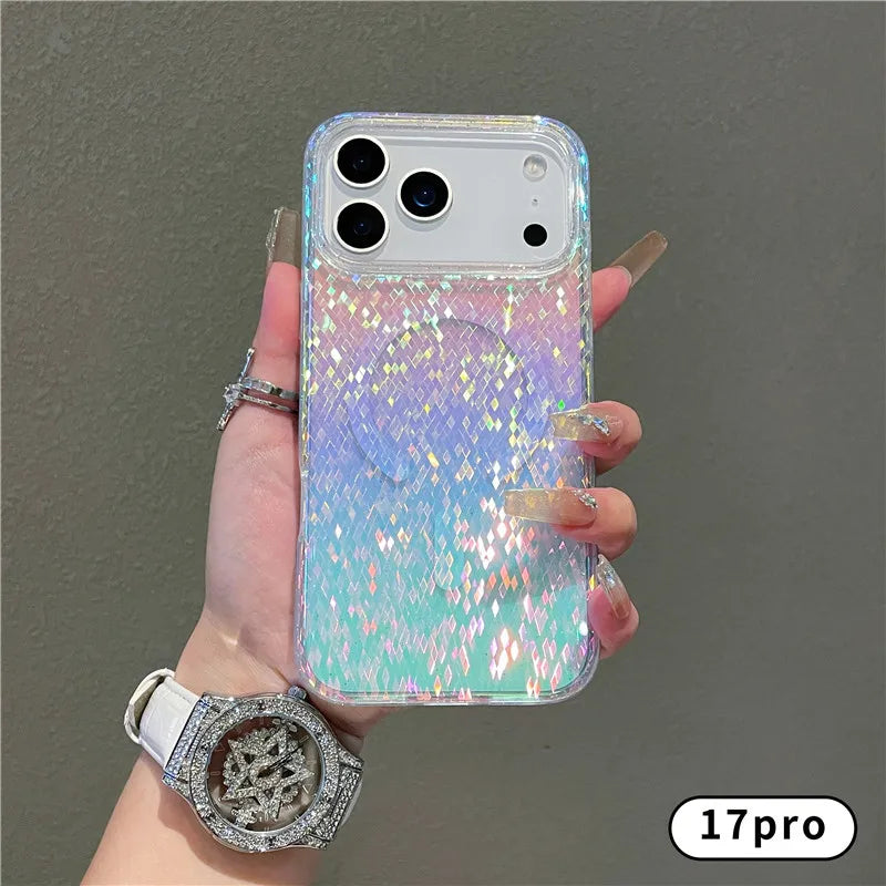 For iPhone 17 Pro Max Color Plated Transparent Color Change Phone