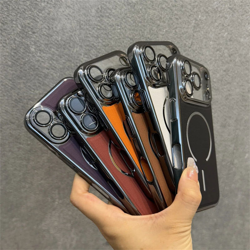 Premium  Leather Magnetic Bumper Cover for iPhone
