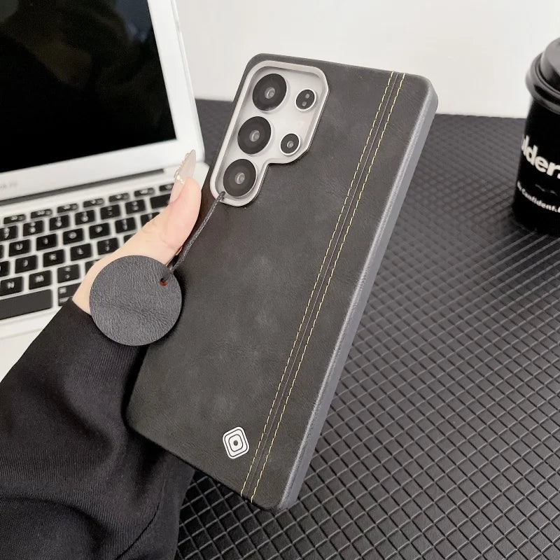 Business PU Leather Magnetic Phone Case for Samsung S24 S25 Ultra