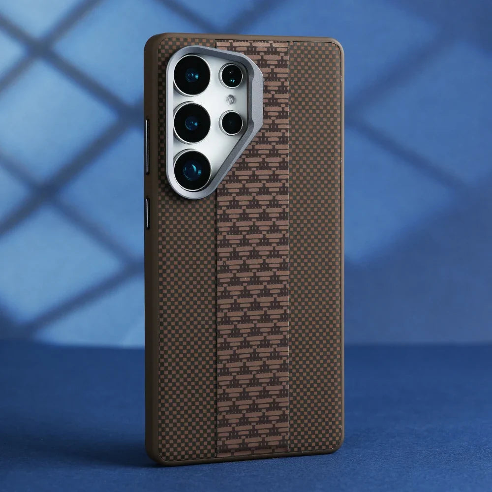 Custom PU Leather Phone Case for Samsung and Iphone Triangular Pattern Case