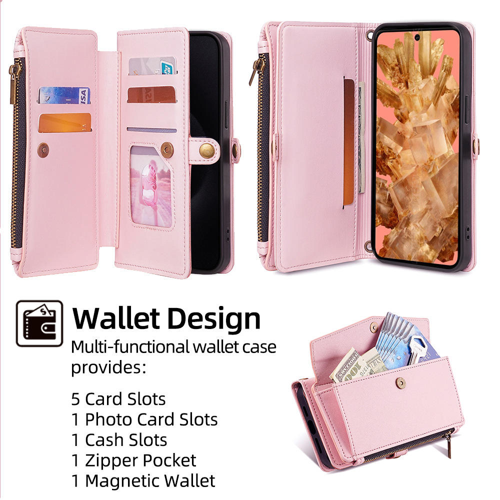 PU Leather Zipper Wallet Case