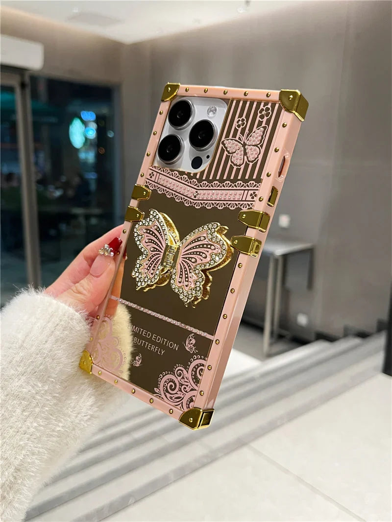 Luxury Diamond Butterfly iPhone Case Stand