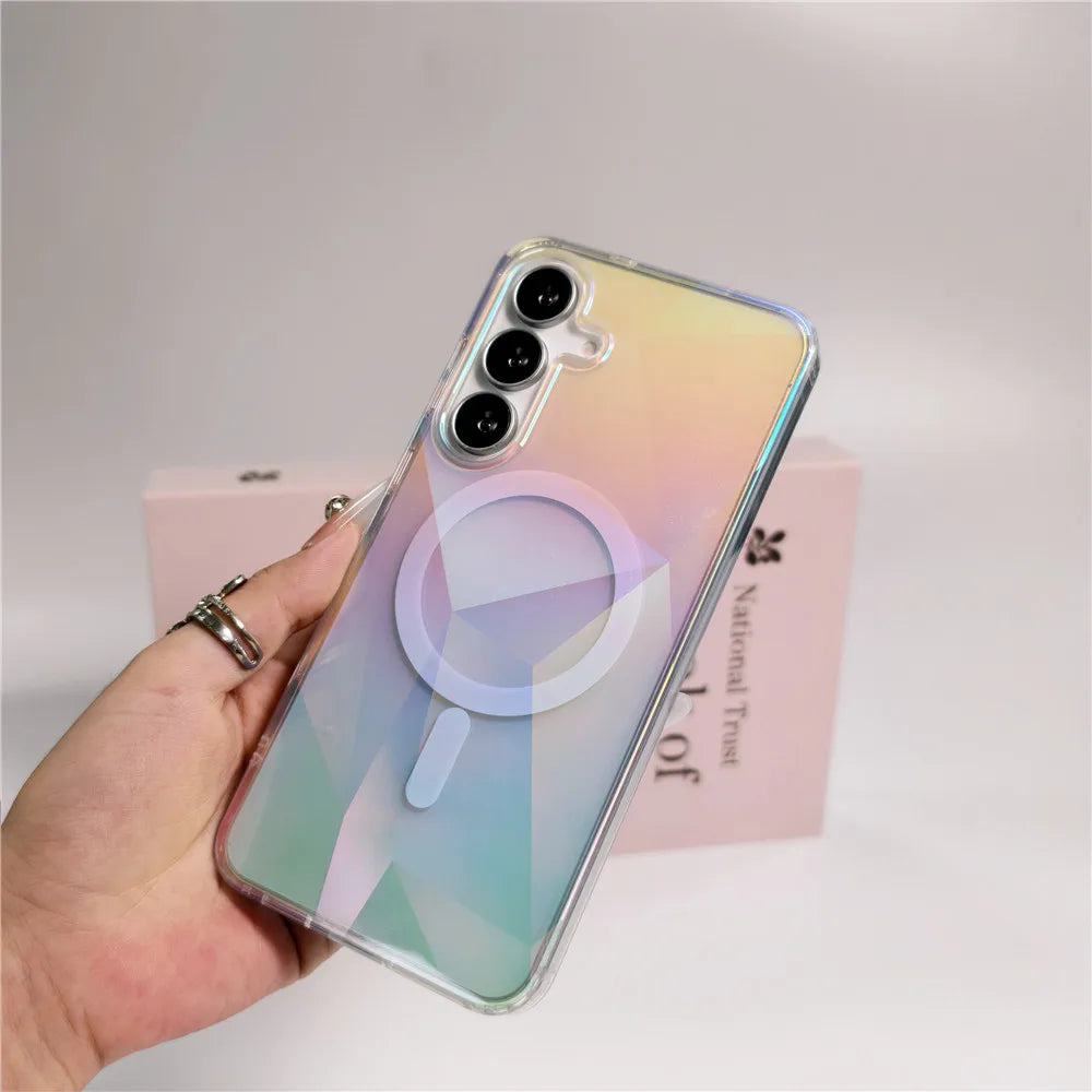 For Samsung New Gradient Magnetic Phone Case IMD TPU PC