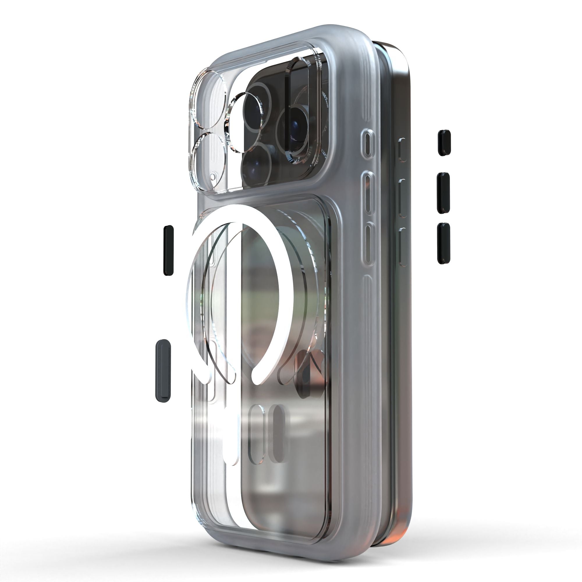 Magnetic Transparent Frame Case for iPhone