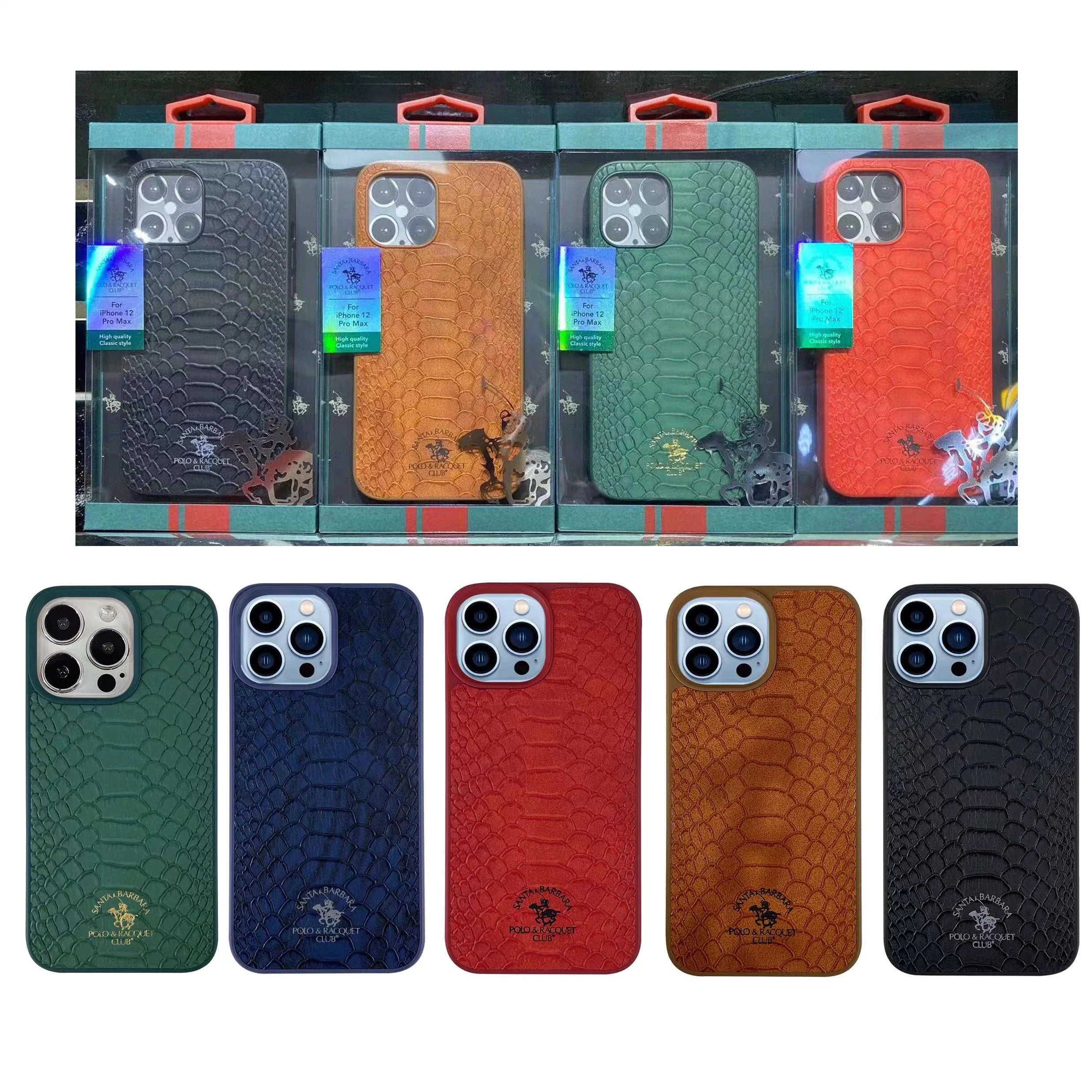 POLO Knight for iPhone 13 Pro Max Case for Crocodile and Snake Texture PU Leather Mobile Phone Cover