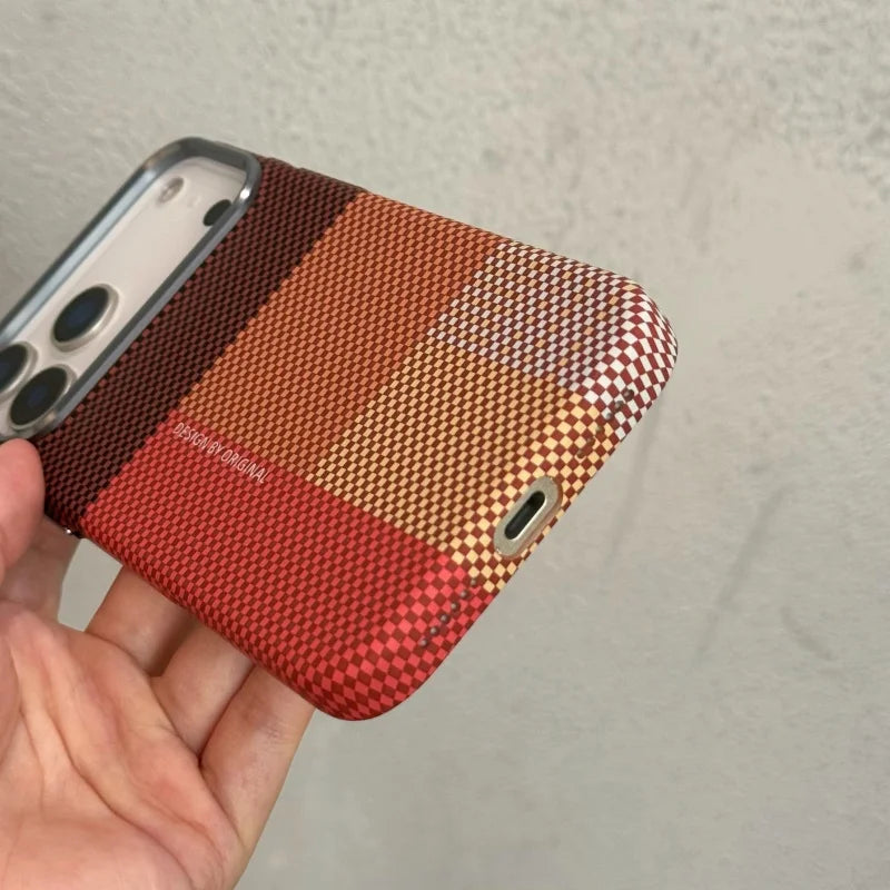 New Color Matching Carbon Fiber Textured Magnetic Case for iPhone