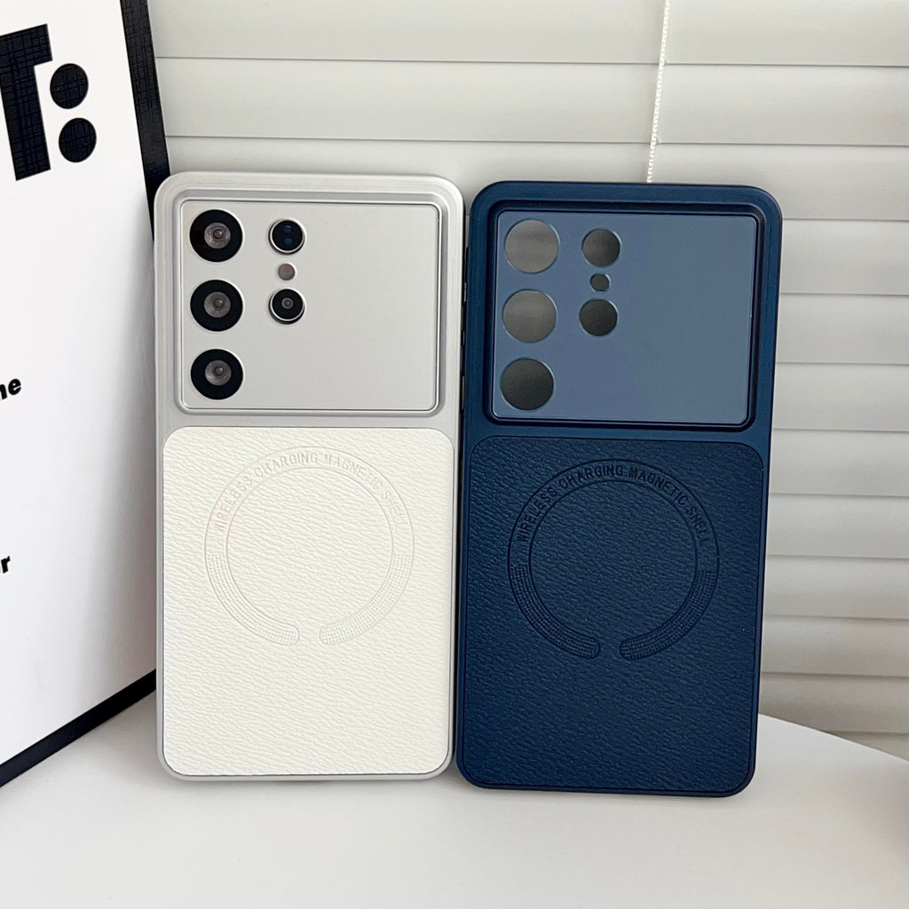 ViewGuard 360 Wallet Case – Magnetic Window Leather Cover for Samsung