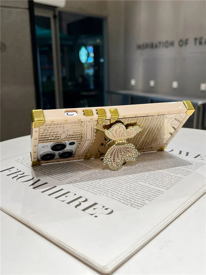 Luxury Diamond Butterfly iPhone Case Stand