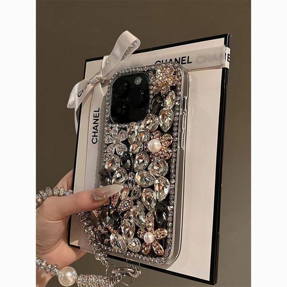 Luxury Bling Rhinestone Flower Protective Case for iPhone