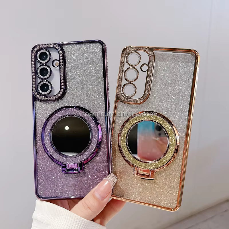 Bling Chrome Kickstand Sparkling Case – Soft Cover