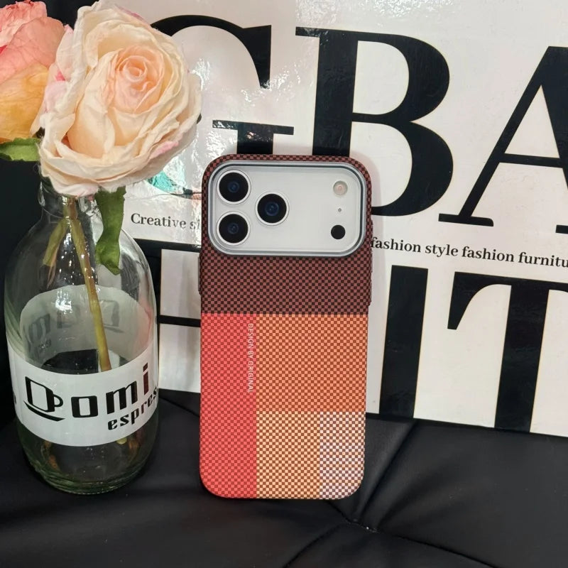 New Color Matching Carbon Fiber Textured Magnetic Case for iPhone