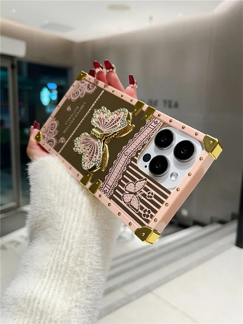 Luxury Diamond Butterfly iPhone Case Stand