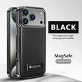 Business Electroplated PU Leather Magnetic Phone Case for iPhone