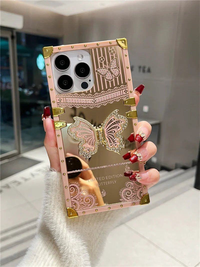 Luxury Diamond Butterfly iPhone Case Stand