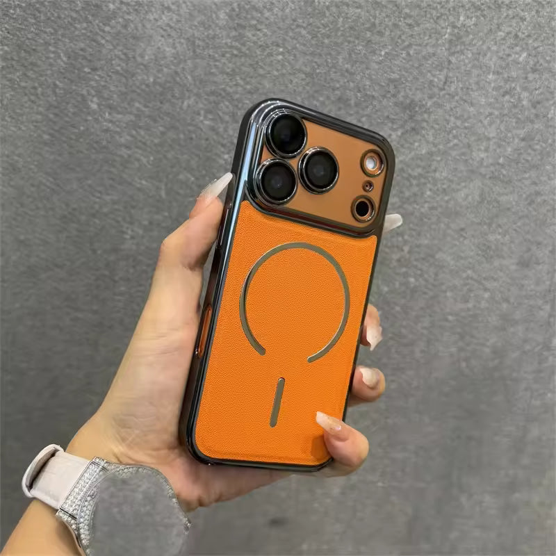 Premium  Leather Magnetic Bumper Cover for iPhone