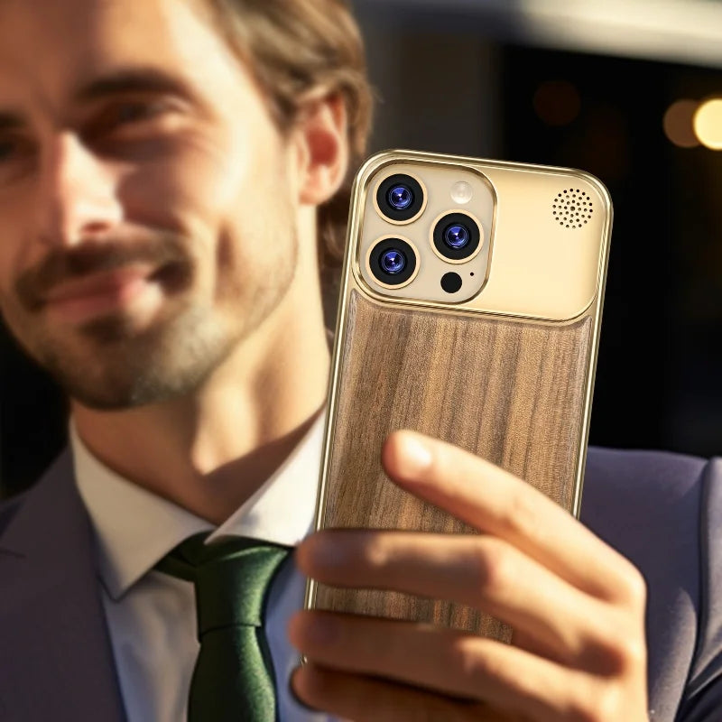 Luxury Frameless Walnut Magnetic Mobile Phone Cases for iPhone