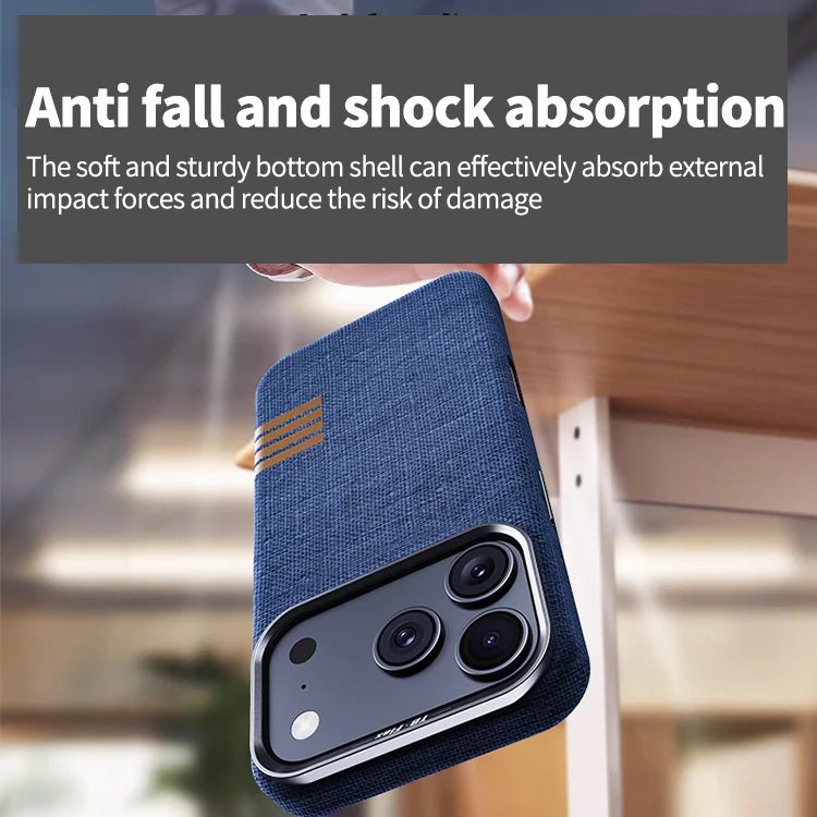 Premium Magnetic Linen iPhone Case - Shockproof Design