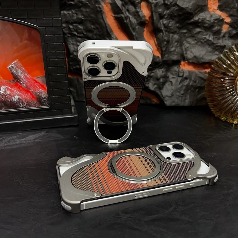 Frameless Carbon Fiber Magnetic Ring Holder Shockproof Cover