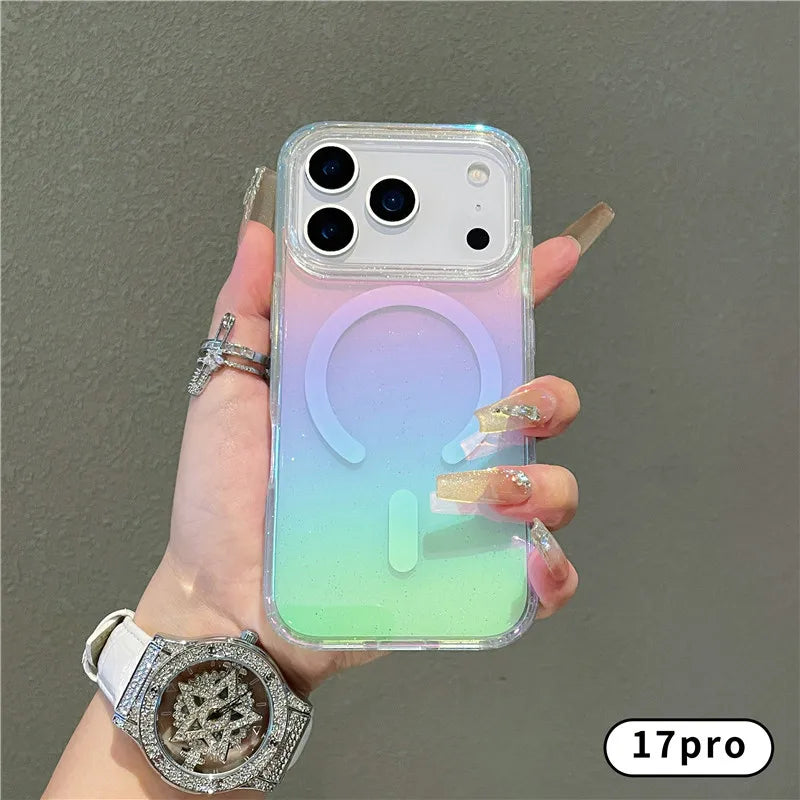 For iPhone 17 Pro Max Color Plated Transparent Color Change Phone