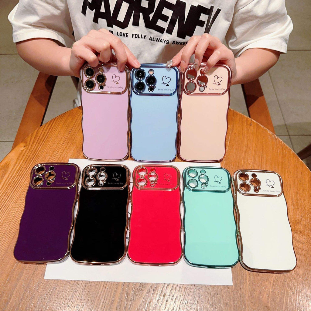 Shiny Heart Electroplated Protective Case for iPhone