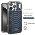 High-Quality Leather iPhone Case – Snake Pattern, Plating Frame, Shockproof