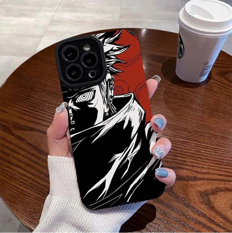 Naruto Pain Cartoon Fighter TPU Leather iPhone Case