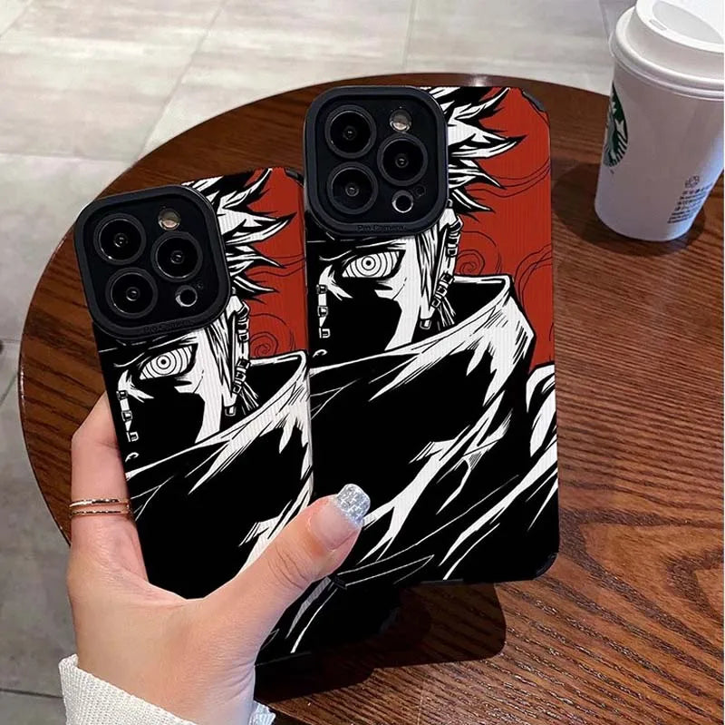 Naruto Pain Cartoon Fighter TPU Leather iPhone Case