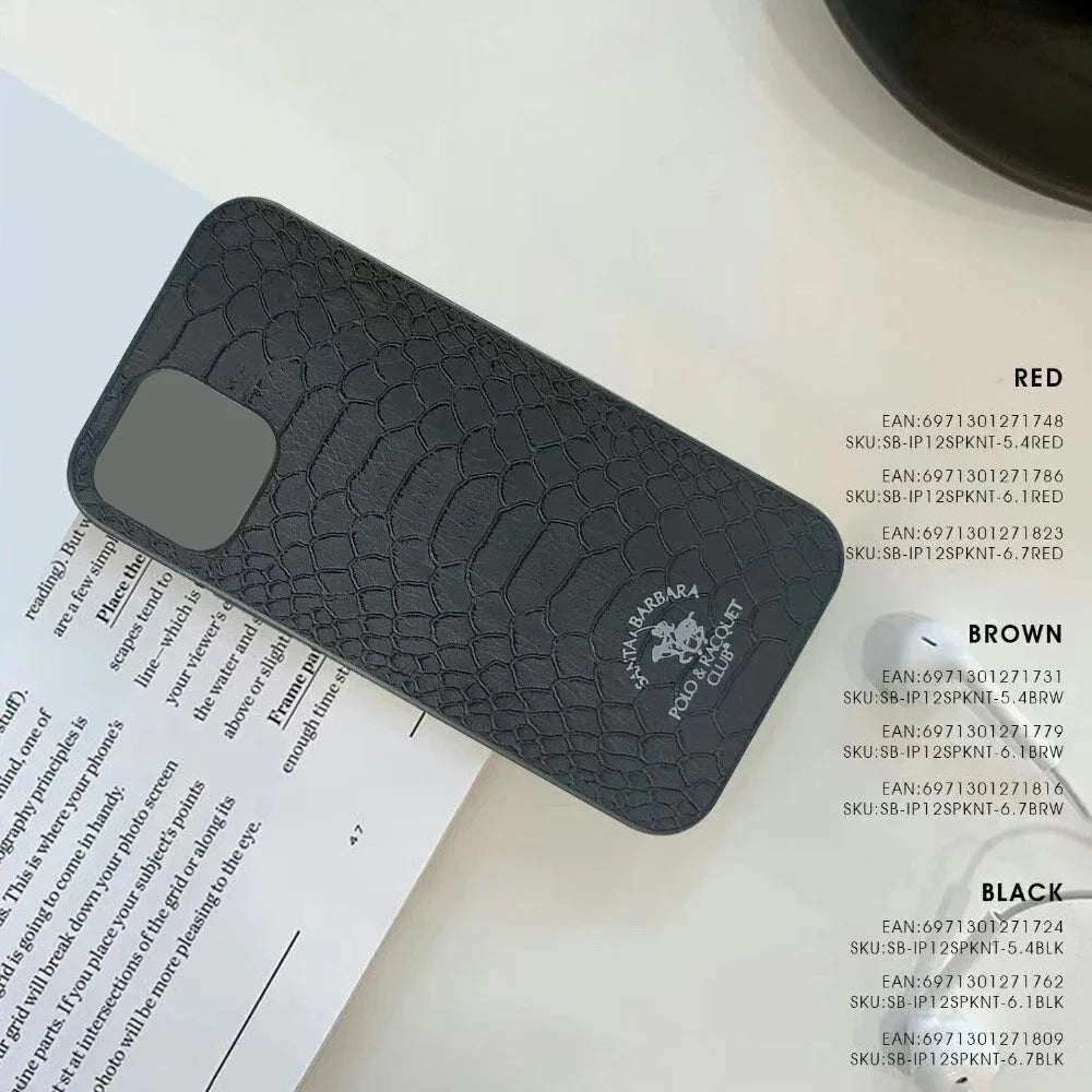 POLO Knight for iPhone 13 Pro Max Case for Crocodile and Snake Texture PU Leather Mobile Phone Cover