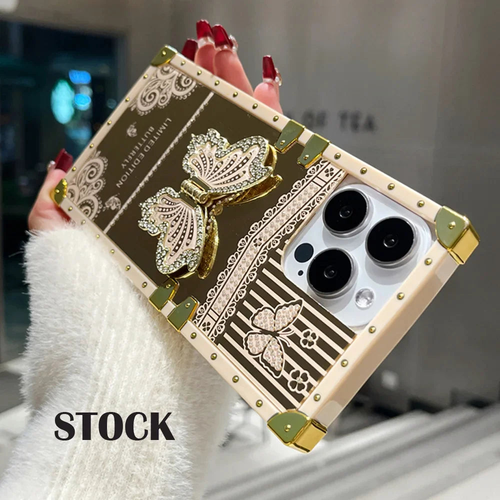 Luxury Diamond Butterfly iPhone Case Stand