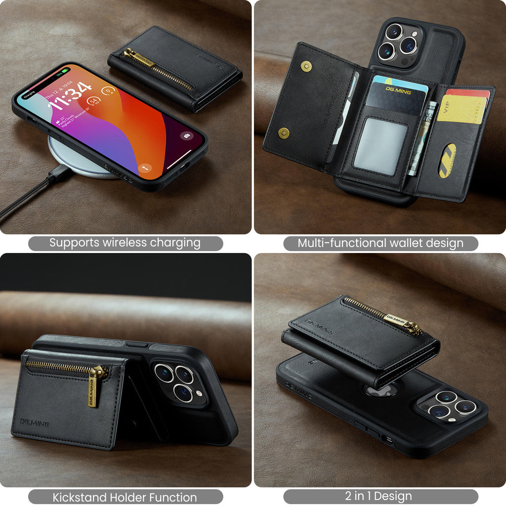 Luxury iPhone  Wallet Case – PU Leather with Magnetic Closure & Card Slots
