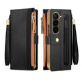 Zipper PU Leather Wallet Card Slots With Pen Solt Stand Case