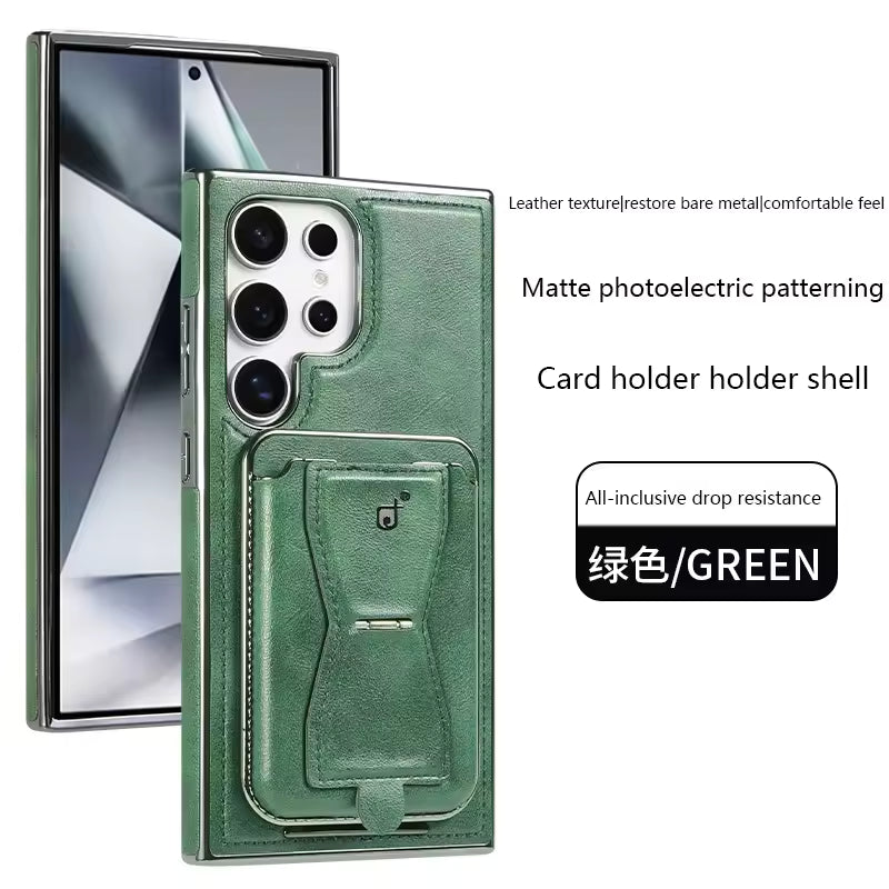 New Design 2 in 1 With Magnetic Removable Back Card Holder Stand Leather Wallet Phone Case for Samsung