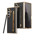 Business Plating Carbon Fiber Texture Phone Case for Samsung Z Fold