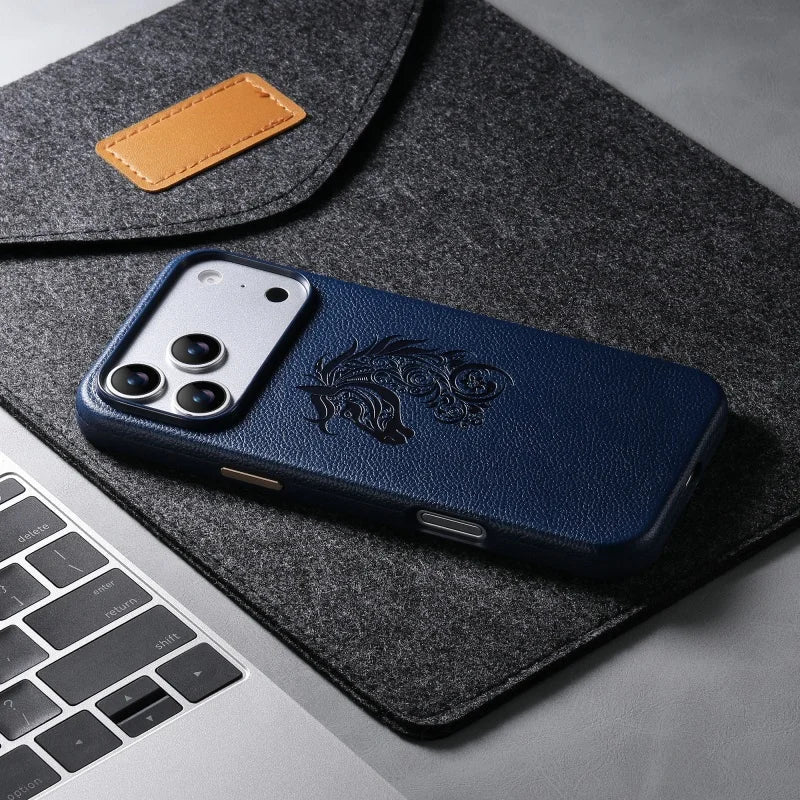 Premium PU Leather iPhone 17/16/15 Pro Max Case