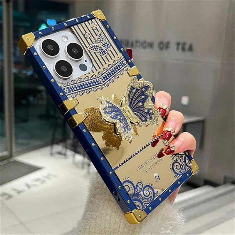 Luxury Diamond Butterfly iPhone Case Stand