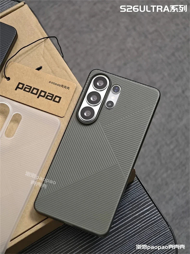 GeoStripe Matte Case – Slim Clear Geometric Cover for Samsung S26 Ultra