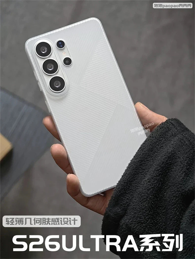 GeoStripe Matte Case – Slim Clear Geometric Cover for Samsung S26 Ultra