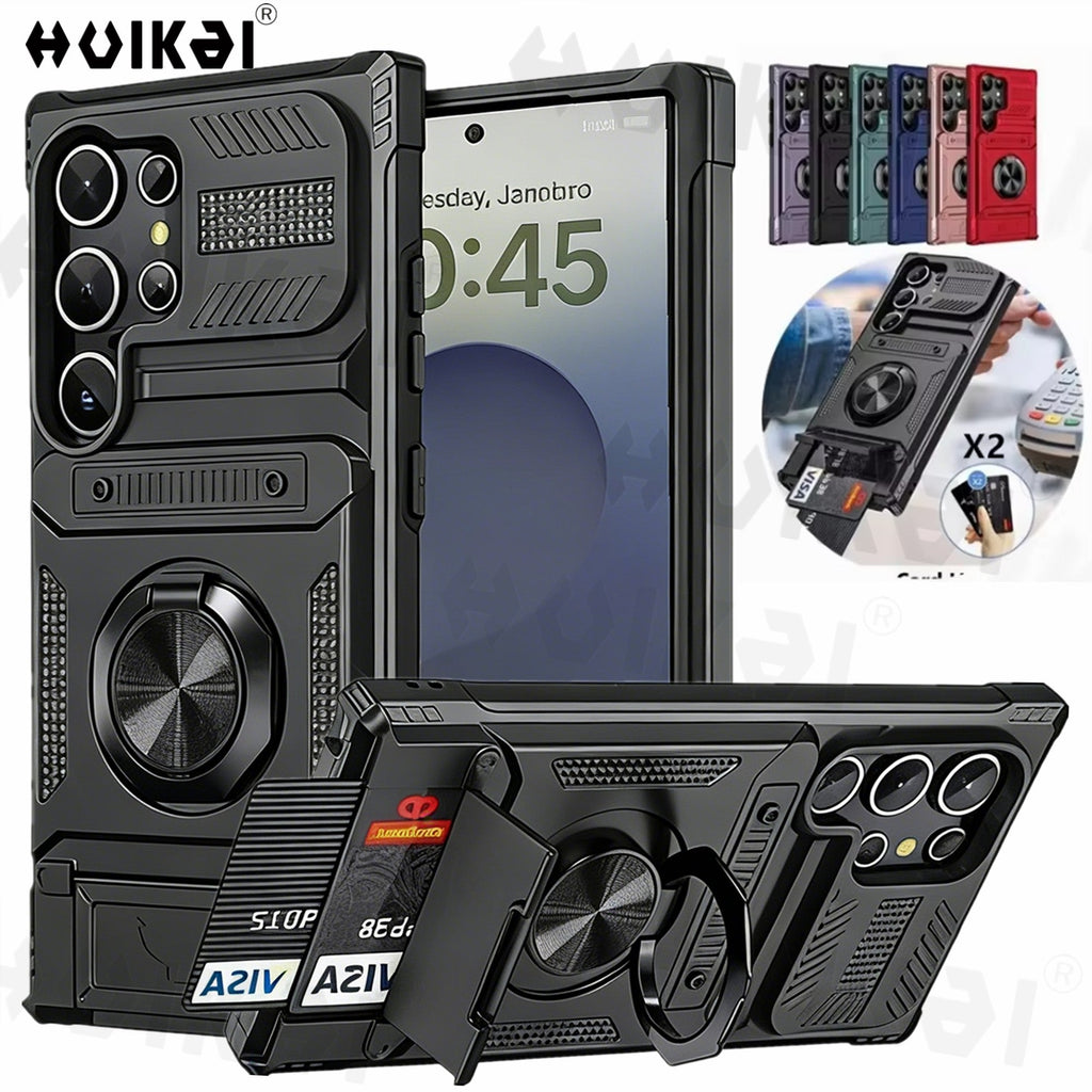 RingVault Armor Case – Shockproof Wallet Cover with Card Holder & Kickstand